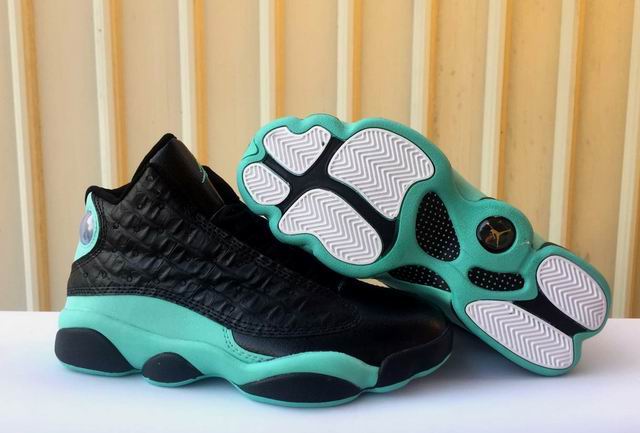 Air Jordan 13 Black Tiffany Blue Men's Basketball Shoes-86 - Click Image to Close